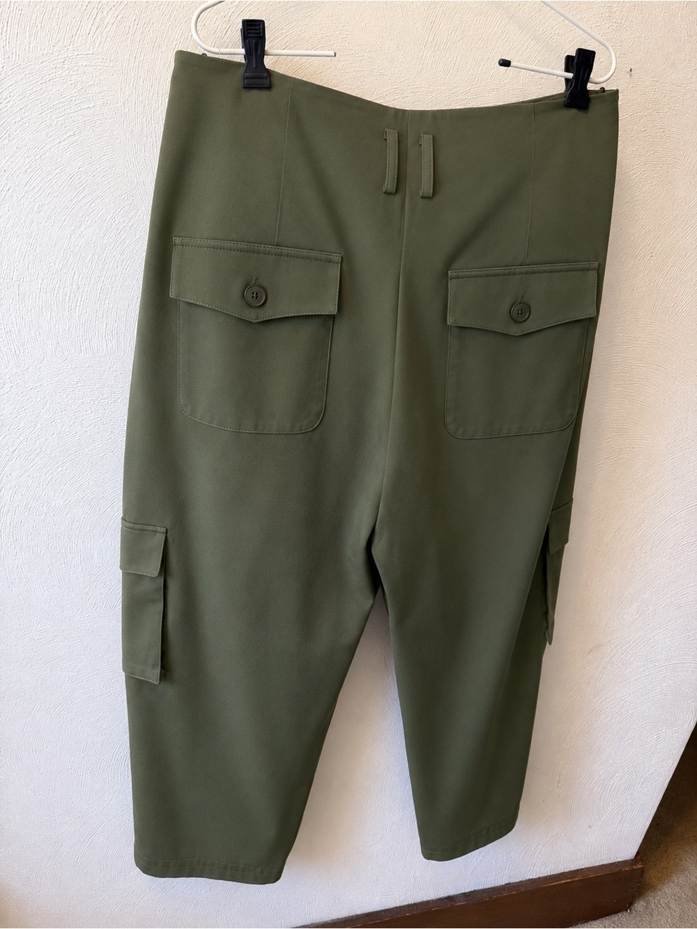 Anthropologie Exquise Olive Green High Rise Cargo Utility Pants XL Stretch - Picture 3 of 6